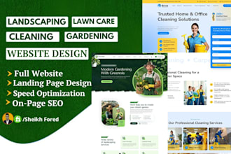 design cleaning, handyman, gardening, landscaping, lawn care website