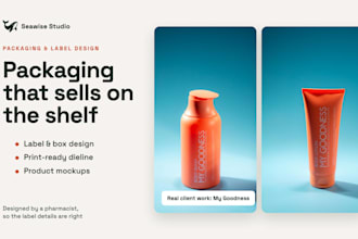 design product packaging, labels and print ready dielines