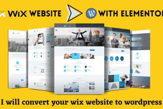 convert clone wix to wordpress figma psd to wordpress website by elementor pro