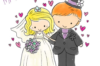 draw a cute cartoon logo or  greetings card