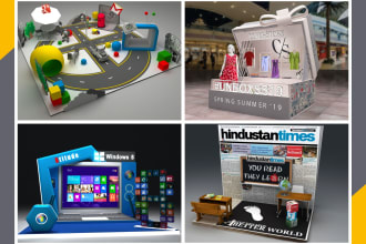 conceptual designs, exhibition booth, kiosk, 3d design