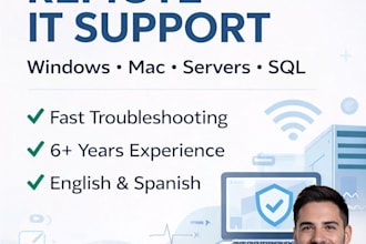 support you in windows, mac, servers and networks remotely