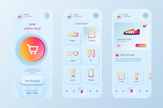 create neumorphism UI UX design for you