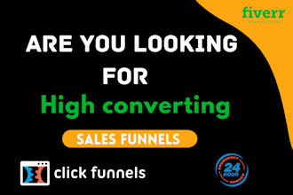design high converting  sales funnel, sales page in click funnels groove