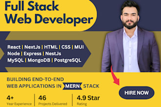 develop web application in react, nodejs, nextjs, mern stack