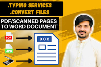convert PDF to word, image to word and provide typing services