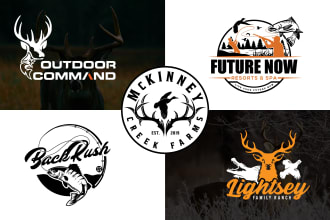 do hunting fishing adventure and outdoors logo creation