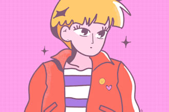 make cute characters with my illustration style in procreate