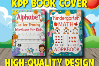 professional eye catching kids activity book cover and coloring pages design