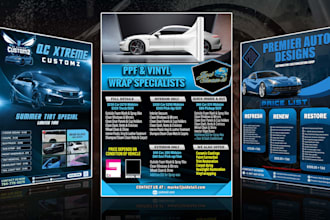 design modern car wash flyer, car service flyer, auto detailing flyer