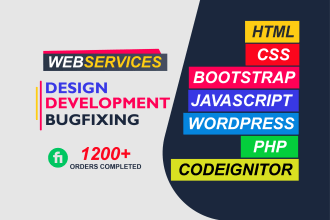 fix website design HTML CSS bootstrap js PHP wordpress issue