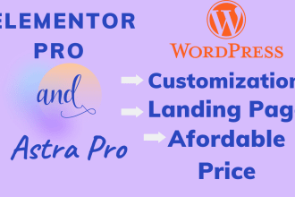develop wordpress website using elementor pro and astra pro