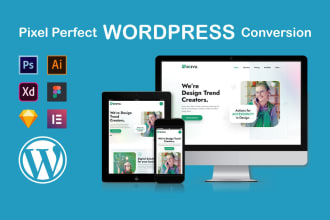 convert sketch, ai, xd, figma, psd to wordpress website using elementor pro