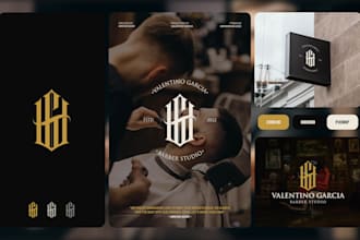 design hand drawn monogram logo for tatto, barber, etc in unlimited revision