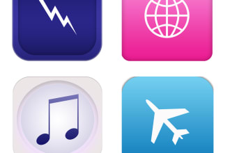 design modern flat minimalist mobile app icon, android ios app logo design