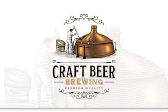 create best vintage business logo design with hand drawn illustration