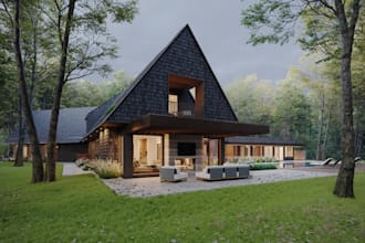 do photorealistic 3d exterior architectural rendering of house villa or building