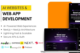do ai website development, develop web application using next js, nest js, mern