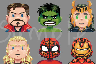 draw pixel art avatar chibi 64x64 for you