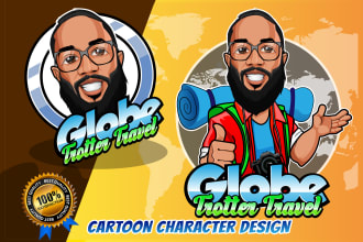 do modern cartoon character and caricature mascot logo design