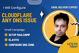 setup cloudflare, email campaign , mx records any dns issue
