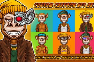 create cartoon nft art generator up to 10k collection