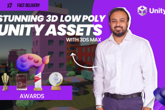 create stunning 3d low poly unity assets