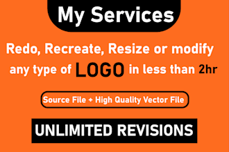 retrace or design any type of logo