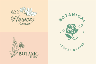 do hand drawn feminine spa beauty watercolor botanical boho logo design