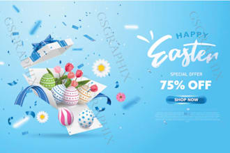 design easter day sale banner and flyer
