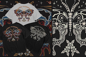 create traditional tattoo illustration for tshirt apparel