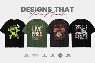 do unique custom vintage typography t shirt design
