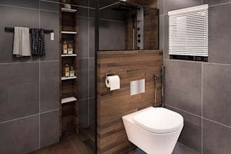 design and render your washroom, toilet interior