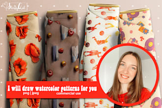 Top 10!  create unique watercolor seamless pattern design  for textile