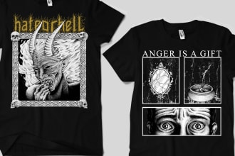 draw darkart gothic for death metal band merch or streetwear