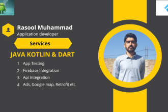 develop pro and simple android apps for you in java and kotlin
