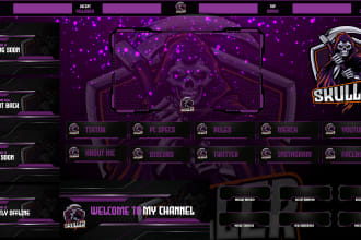 craft professional twitch logo, screens, panels, and overlay