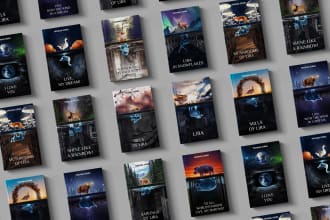 do premium photo realistic fantasy romance book cover art