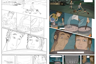 illustrate a comic book page using your script or prompts