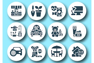 do custom flat icon design for your web and app
