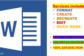 make and edit any microsoft word doc, and do fast typing service