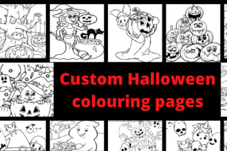 create halloween colouring book pages for kdp and etsy
