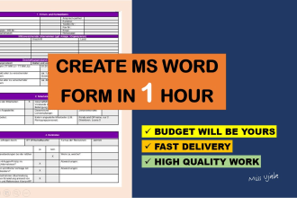 create, recreate ms word form in 1 hour