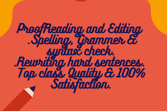 professional proofread and edit your documents and data