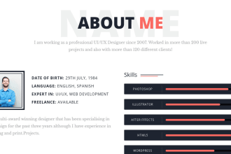 design personal portfolio, CV