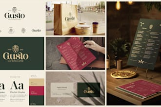 craft trendy luxury minimalist logo design with branding kit
