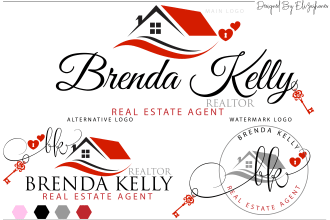 do real estate realtor logo construction for your company with branding kit