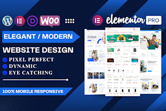 build elementor website using elementor pro and wordpress elementor design