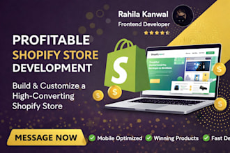 design and build a profitable shopify store or shopify website