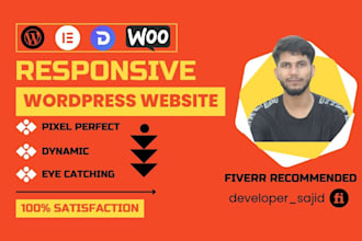 build website and create a responsive wordpress website